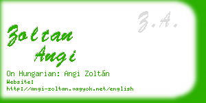 zoltan angi business card