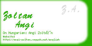 zoltan angi business card